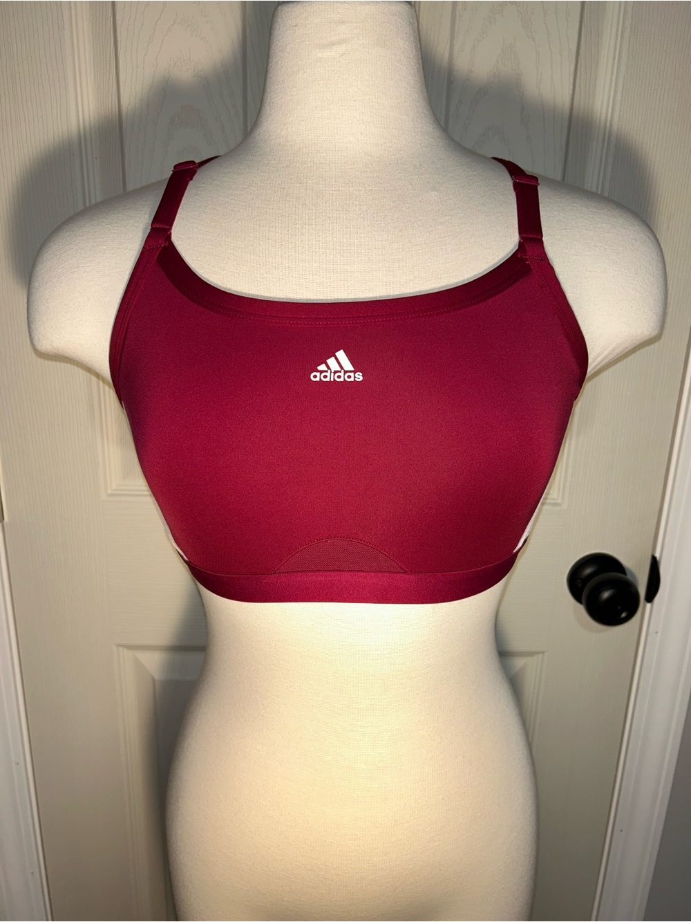 Adidas Red Medium-Impact Sports Bra
